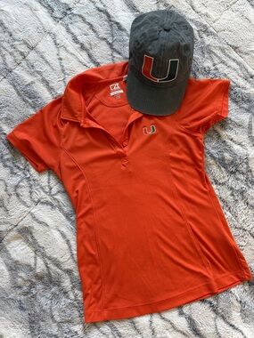 Polo Shirt University of Miami Women's Orange Polo with Cap